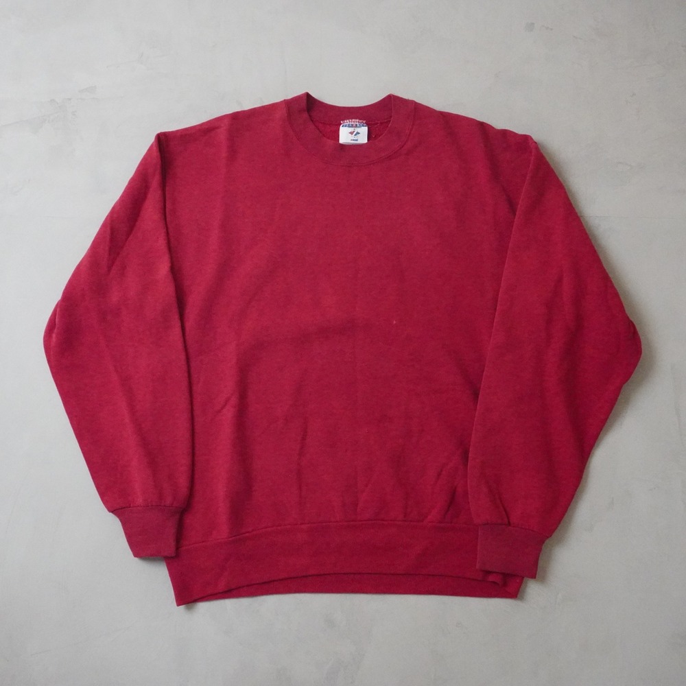 Vintage Jerzees NuBlend Sweatshirt Large Mens Red Plain Blank Crewneck USA Made